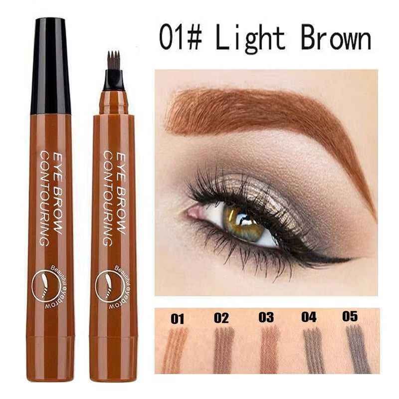 Eyebrows Pen Eyebrow Tattoo Waterproof Liquid Black Eye Brow Makeup Pencil Microblading